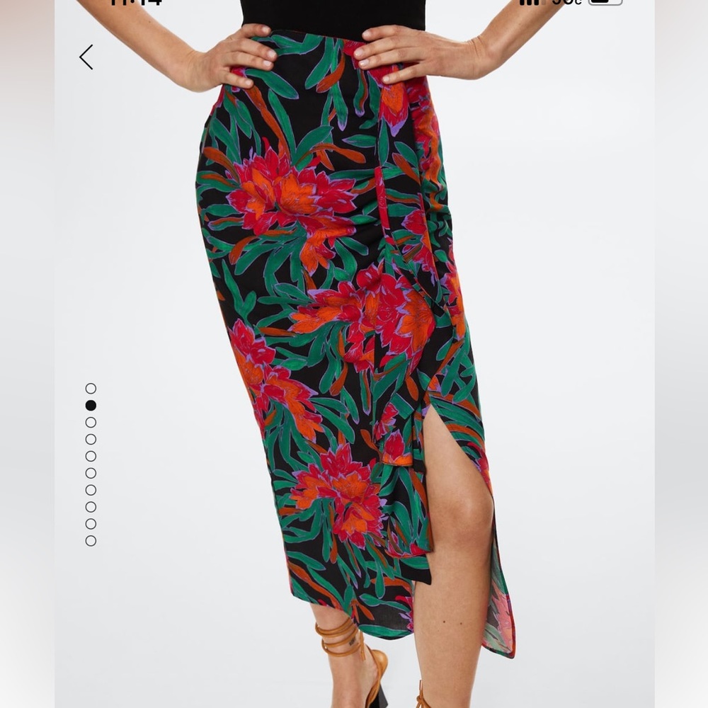 Mango printed skirt with bow